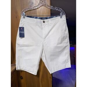 NWT Chaps Shorts Mens 32 Cream color Flat Front Reg Fit 4 pockets Smart Looking
